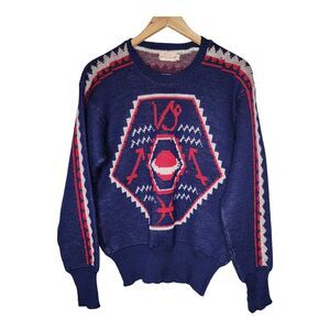Jantzen 1940s Wool Sweater Astrology Zodiac Saturn Men’s 44 USA Made 40s